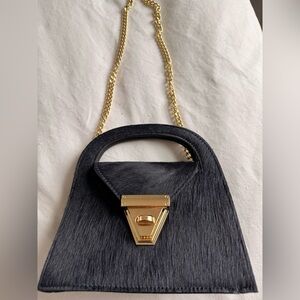 Italian Leather Pony Hair Clutch